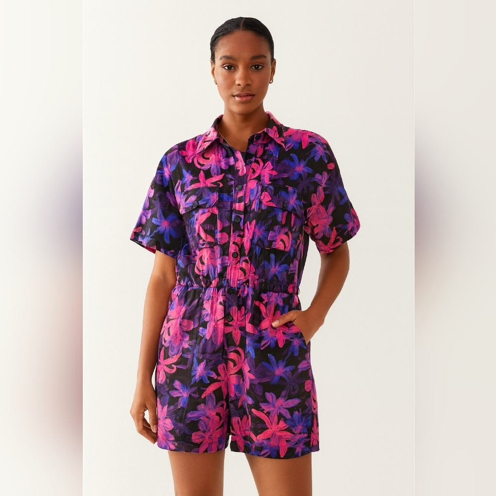 NWT Floral Pink and Purple ROMPER
